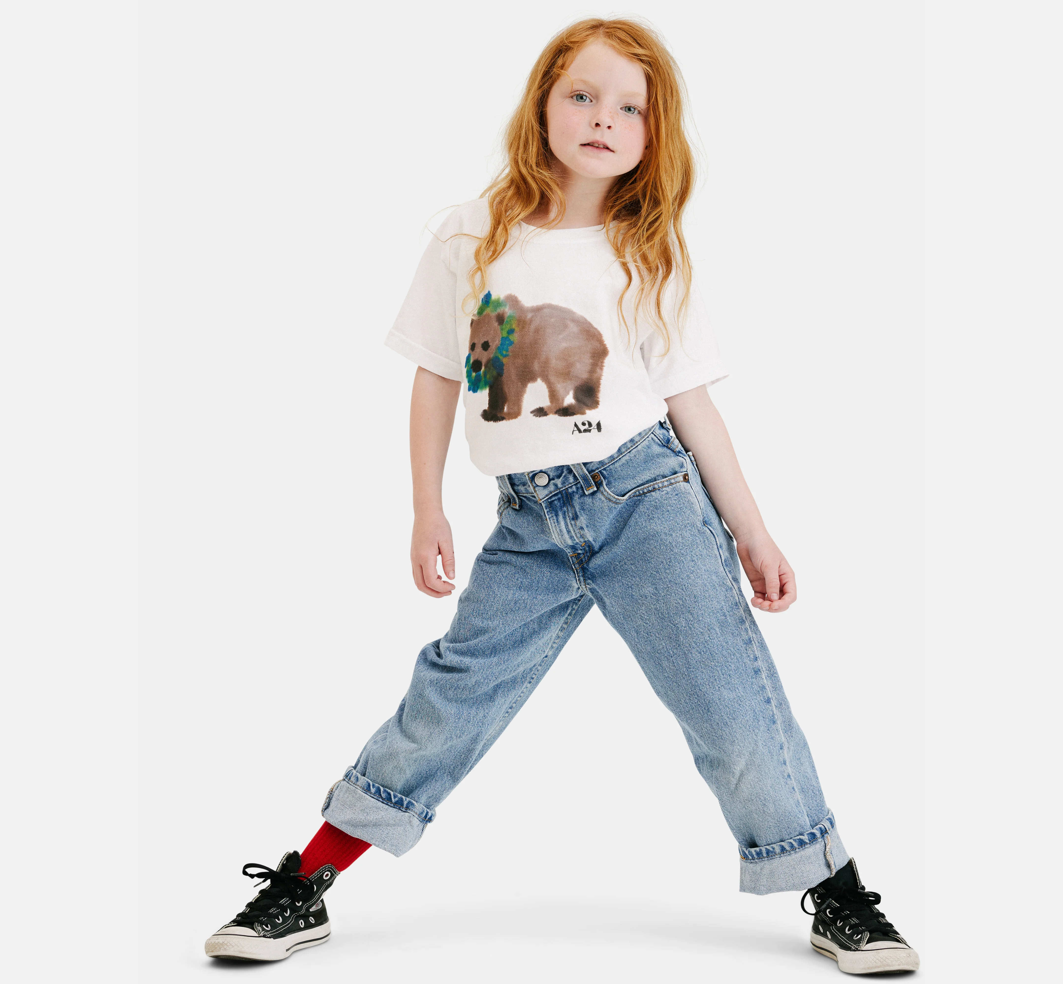 A24 x Rop van Mierlo Bear Watercolor Kids Tee - Image 3