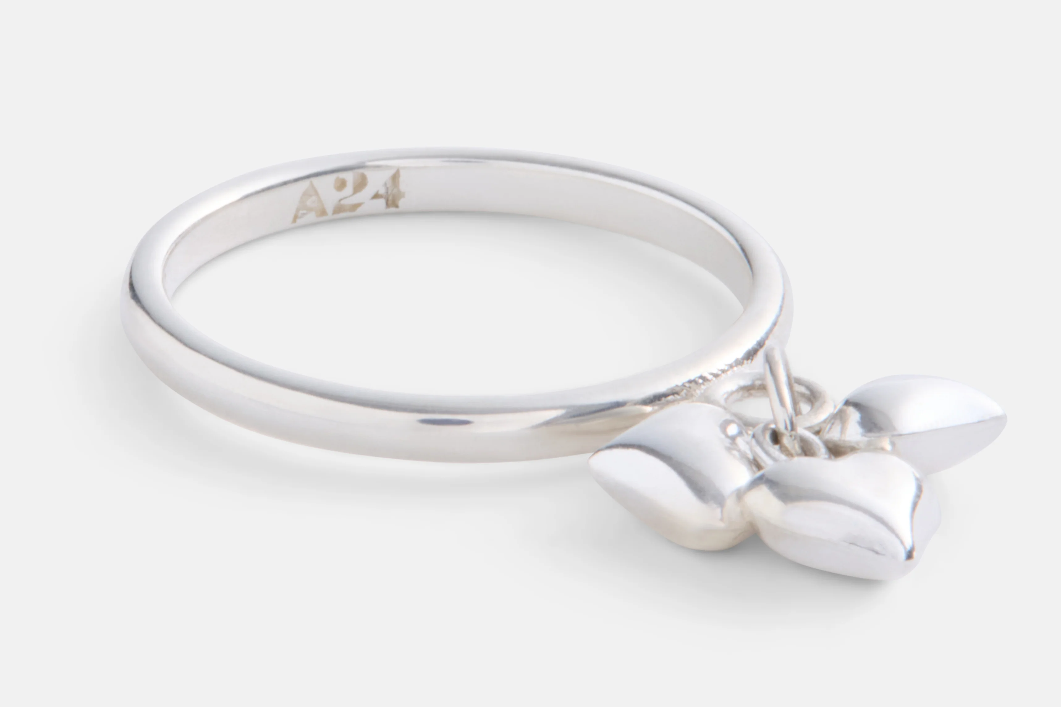 Materialists Silver Hearts Charm Ring - Image 4