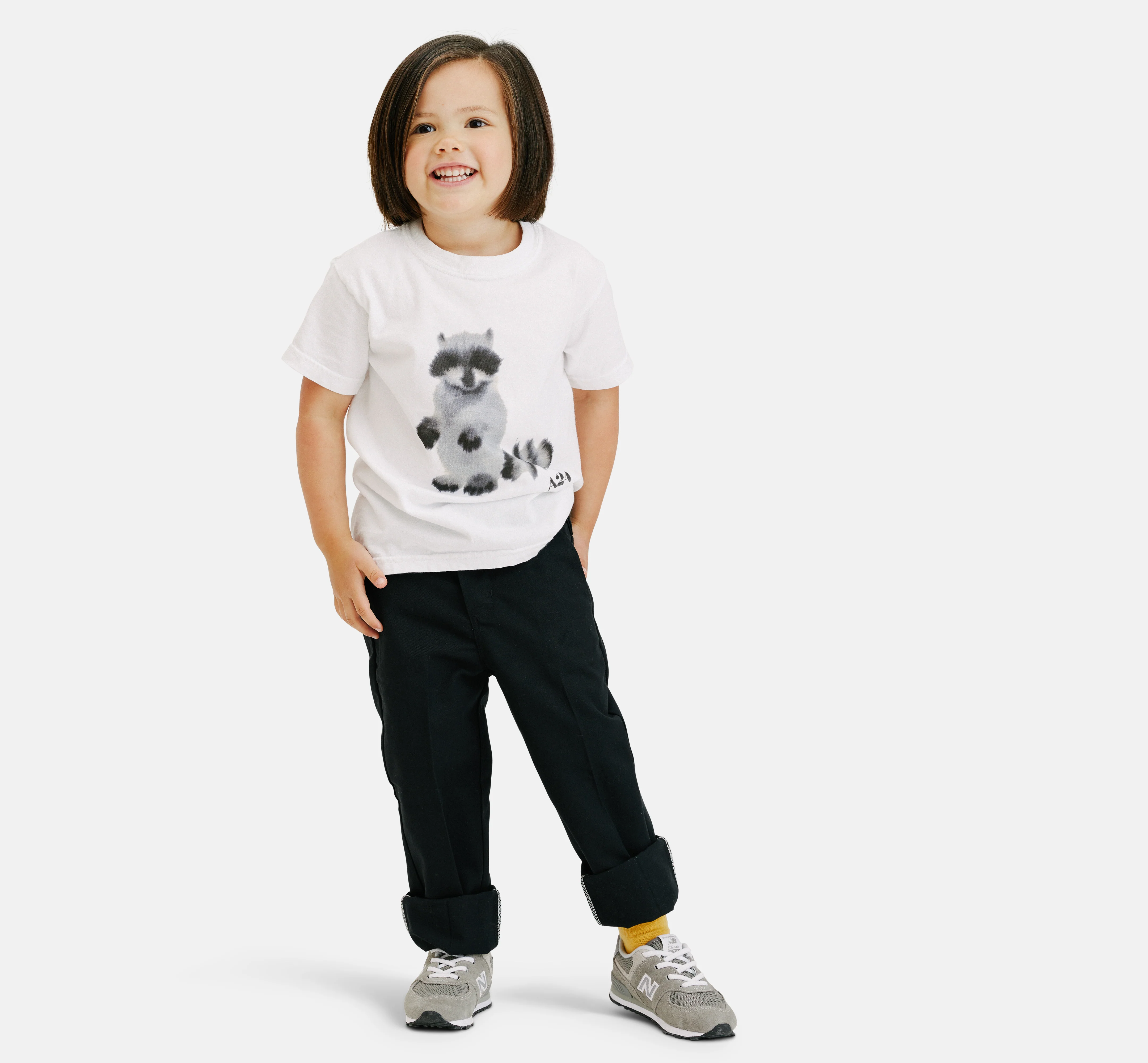 A24 x Rop van Mierlo Raccoon Watercolor Kids Tee - Image 3